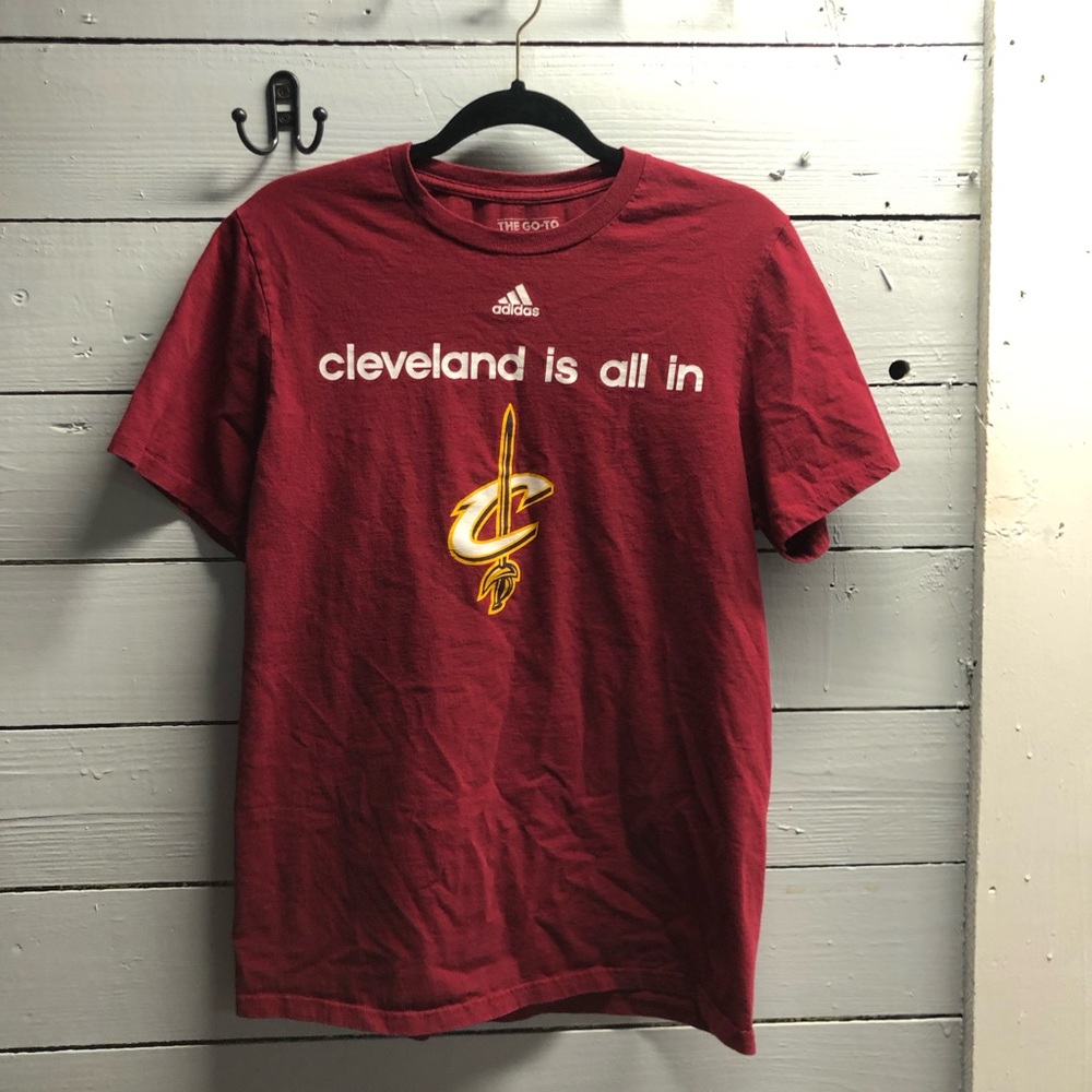 Adidas Mens Cleveland Cavaliers Team Go To Tee Dark Red Medium
